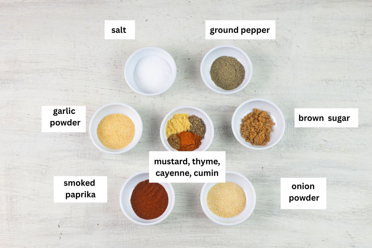 Premeasured pork chop seasoning ingredients.