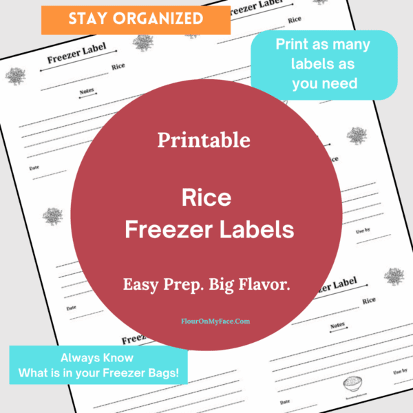 Product image fore Rice Freezer Labels.