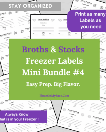Stocks and Broths Freezer Label Preview image.
