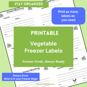 Vegetable freezer meal labels preview.