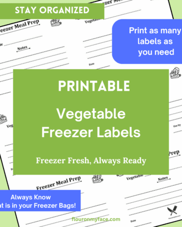 Vegetable freezer meal labels preview.