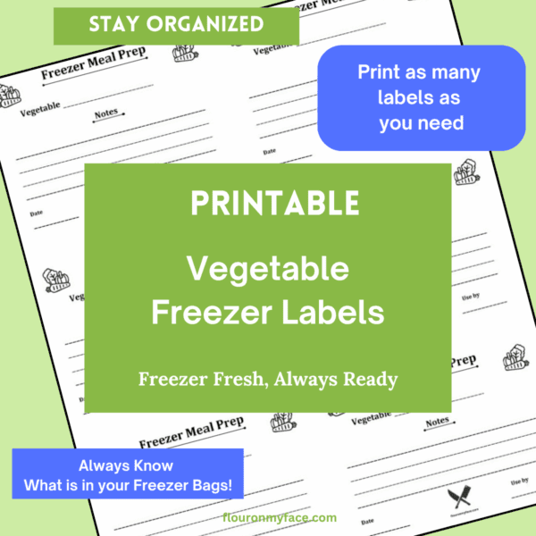 Vegetable freezer meal labels preview.