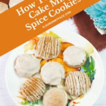 Large vertical image of a plate of cake mix spice cookies.