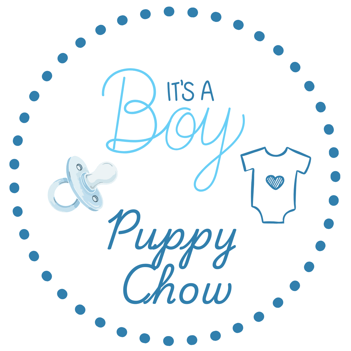 It's a boy puppy chow sticker label.