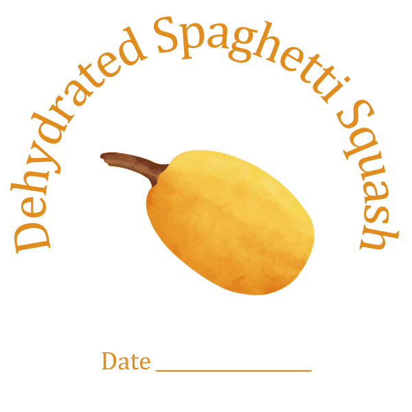 Dehydrated Spaghetti Squash round canning jar label preview.