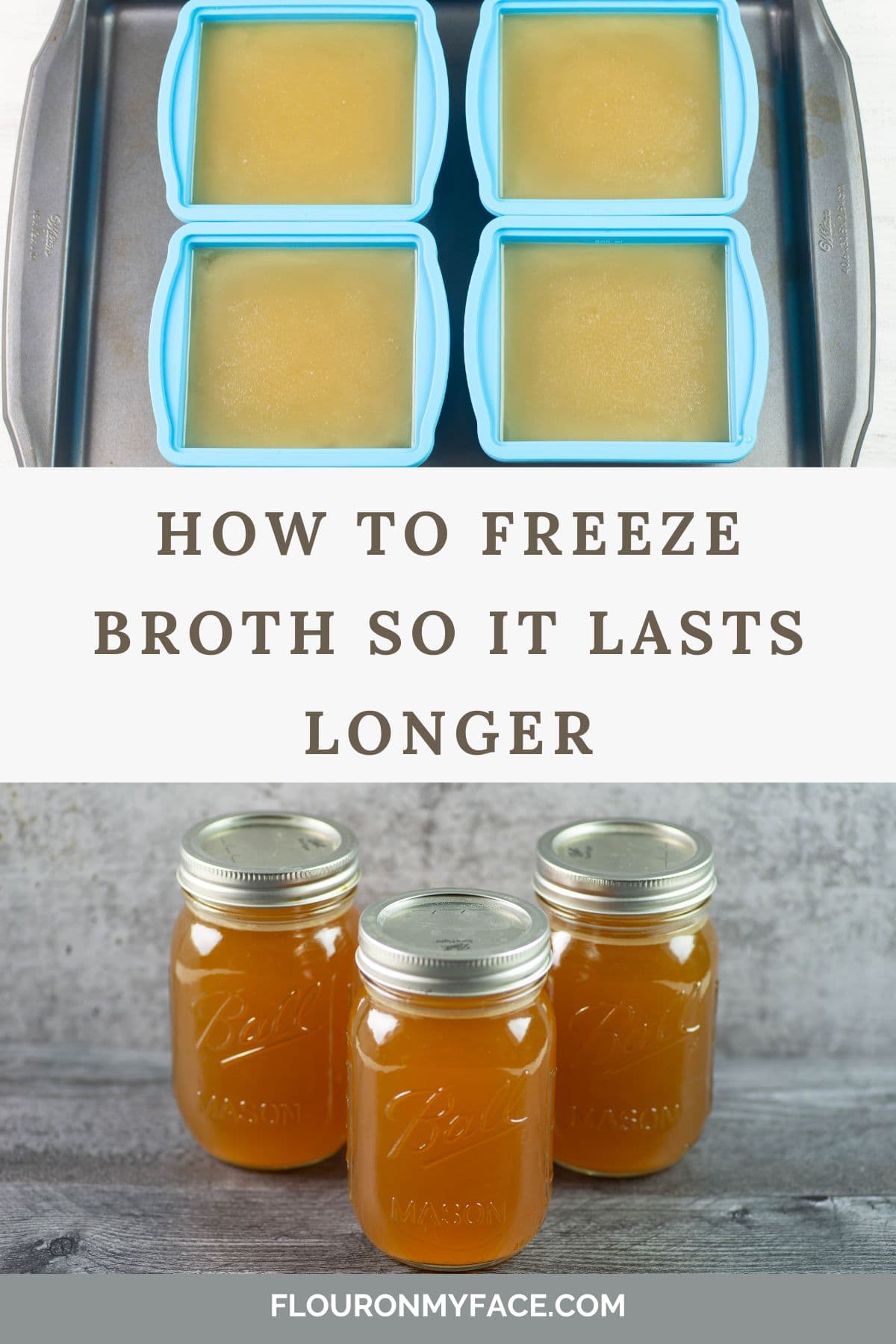 Pinterest image for how to freeze broth.